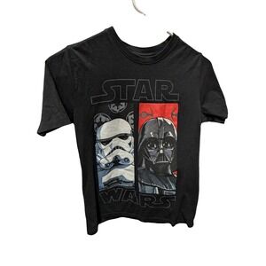 Star Wars Boys Darth Vader Stormtrooper Graphic T-Shirt Black Mad Engine L 10/12